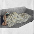 thumbnail image 6 of Grey and Yellow Soft Flannel Fleece Throw Blanket, Vintage Farm Life Modern Inspired Florals Bugs Image, Cozy Plush for Indoor and Outdoor Use, 70" x 90", Charcoal Grey Marigold, by Ambesonne, 6 of 6