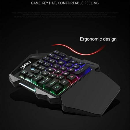 Single Gang Backlit Keypad - Staron K13 Wired 35 Keys LED Backlit Usb Ergonomic Single Hand Keypad Gaming Keyboard