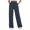 28-Navy, variant on ibiyuan Women Soft Knit Wide Leg Trousers, Elastic High Waist Stretch Loose Fit Pants Lightweight Casual Bottoms Spring Fall Street Daily Outfit