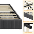 thumbnail image 3 of Fullfurnique Upholstered Platform Bed Frame with Three Storage Drawers, Queen, Dark Gray, 3 of 9