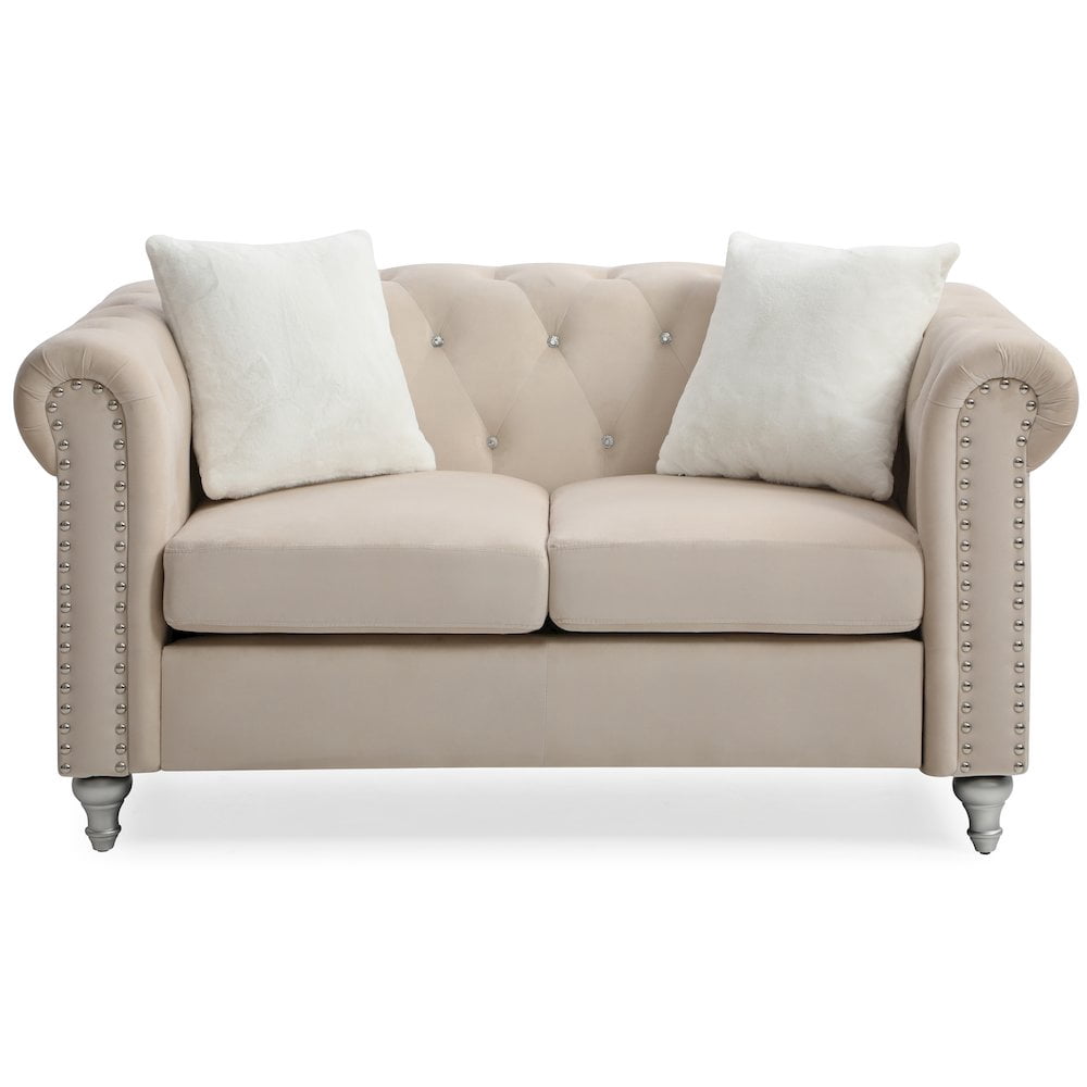 Glory Furniture Raisa Loveseat in Beige Color
