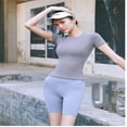 thumbnail image 5 of LYMAYTER Sports T-Shirt for Women Dry Fit Yoga Workout Basic Tops Versatile Solid Color Slim Shirt S-3XL, 5 of 9
