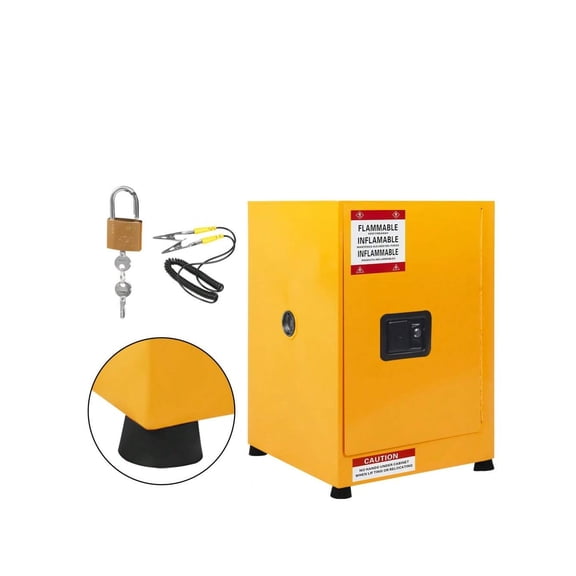 Garvee Flammable Liquid Storage Cabinet, Heavy-Duty Adjustable Shelf Safety Cabinet, 17" D X 17" W X 22" H Multi-Purpose Hazardous Material Cabinet For Industrial, Commercial And Home Garage