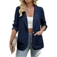 thumbnail image 2 of Luxalzxs Women's Blazers & Suit Jackets Long Sleeve Notch Lapel Single Button Blazer Dressy Casual Work Office Suit Jackets Open Front Business Casual Blazer, 2 of 9