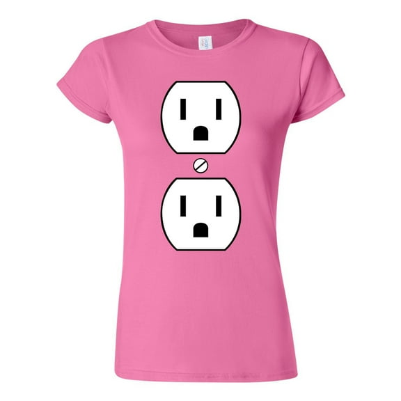 Junior Plug Outlet Face Party Costume Funny Humor DT T-Shirt Tee