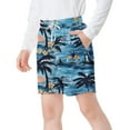 thumbnail image 5 of WMTBSRSW Boys Hawaii Graphic Shorts Funny Graphic Print Summer Beach Shorts Loose Casual High Waisted Drawstring Shorts with Pockets 7-14 Years, 5 of 6