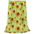 thumbnail image 2 of Balery Sunflower Leaves Manta de Felpa Suave y Acogedora – Cobija de Franela Aterciopelada para Cama, Lavable y Cálida para Sofá, Mascotas, Transpirable-60"x50", 2 of 7