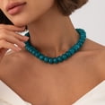 thumbnail image 2 of NICKSUN Chunky Beaded Statement Necklace for Women Trendy Colorful Boho Resin Bead Choker Necklaces Summer Handmade Jewelry Gifts Accessories, 14 Colors Available, 2 of 7