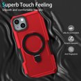 thumbnail image 3 of Cowithday iPhone 14 Plus Case with Magnetic Ring Stand, [Magnetic Ring Holder] [Military Drop Protection] [Non-Slip Grip] Shockproof Soft Edge Phone Case Cover for iPhone 14 Plus 6.7" 2022, Red, 3 of 9