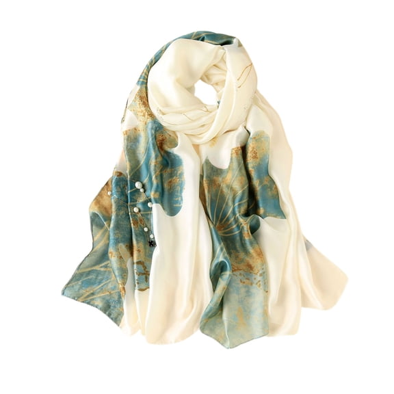 Yuanlong Womens Scarves Retro Floral Printed Long Neck Wraps Lightweight Smooth Elegant Summer Beach Travel Casual Daily Scarves