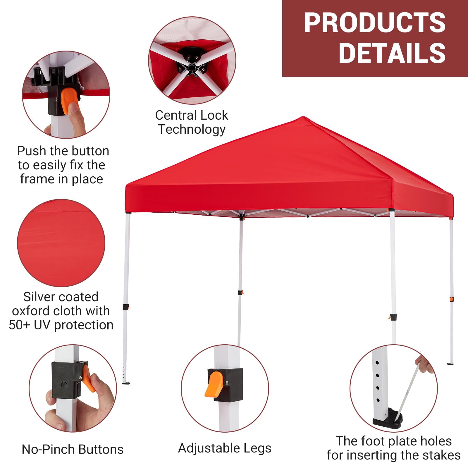 Huisuilinss Pop Up Canopy Tent,8/10FT Beach Tent,Commercial Outdoor Sun Shade,Waterproof Screen Tent,Portable Gazebo With Mesh Mosquito Netting/Side Walls For Events arties Camping Garden Outdoor