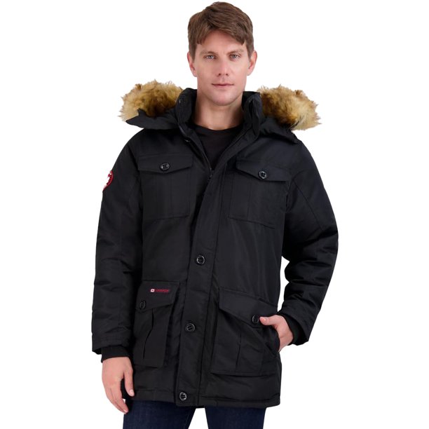 Canada Weather Gear Men's Insulated Winter Parka Coat Black Size 2XL ...