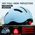 thumbnail image 2 of BATFOX Commute Bike Helmet Urban Scooter Helmet Anti-Scratch with Tail Light and Sun Visor for Adults Women Men （Light Blue, 21.25-22.83in, M）, 2 of 5