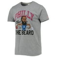 thumbnail image 2 of Men's Homage James Harden Heathered Gray Philadelphia 76ers Caricature Tri-Blend T-Shirt, 2 of 3