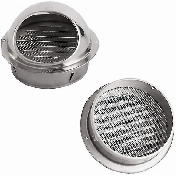 100mm Air Vent Grille Wall-Mounted Stainless Steel Ventilation Mouth with Insect Mesh for Range Hood, Air Conditioning, Weatherproof