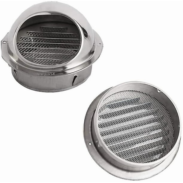 100mm Air Vent Grille Wall-Mounted Stainless Steel Ventilation Mouth with Insect Mesh for Range Hood, Air Conditioning, Weatherproof