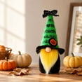 thumbnail image 4 of 1PC Halloween Faceless Gnome Decor,6.99in Gradient Candy Color Plush Figurine with Witch Hat, Soft Cloth Tabletop Ornament for Home Office Party Fall Holiday Decoration,Green, 4 of 5