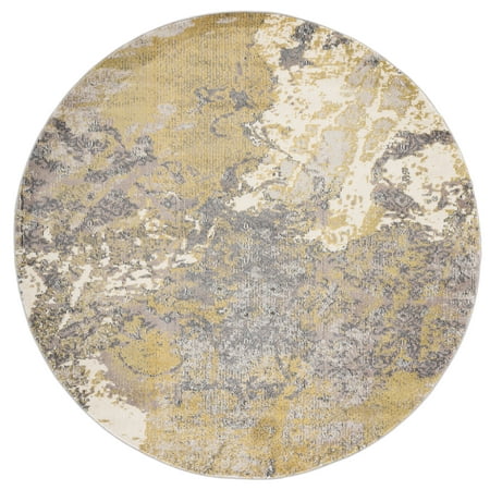 SAFAVIEH Monaco Phoebe Abstract Area Rug  Ivory/Grey  6 7  x 6 7  Round