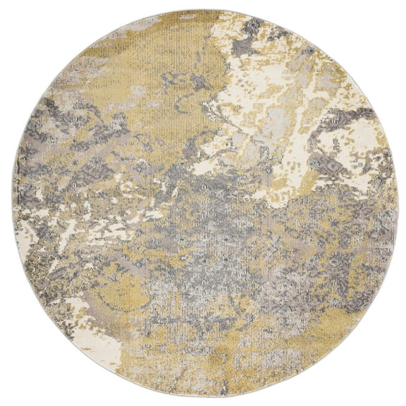 SAFAVIEH Monaco Phoebe Abstract Area Rug, Ivory/Grey, 6'7" x 6'7" Round