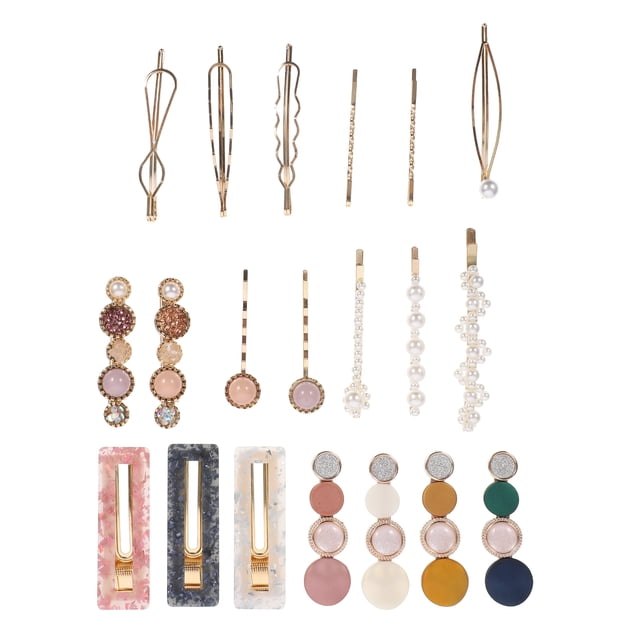 EeaseCA 20 Pcs Pinces à Cheveux Perles Barrettes en Acrylique pour Femmes Pinces de Coiffure Décorations
