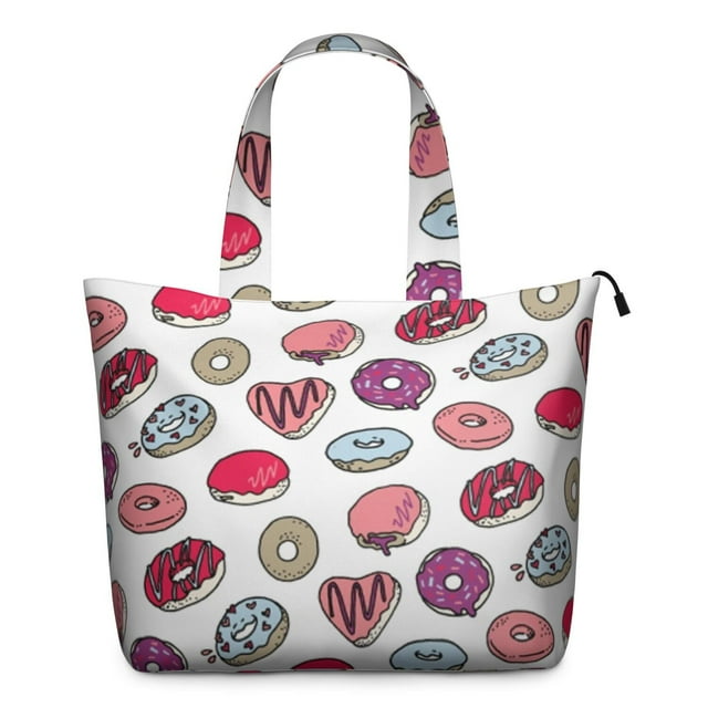 Sac Weekender à Thème de Fête de Beignets, Léger, Polyvalent, Grande Capacité, Multiples Poches pour Voyage et Gym