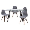 thumbnail image 1 of Set de Comedor Cristal Oslo Nogal y 4 Sillas Eames Gris base Nogal Mundo In Minimalista, 1 of 6