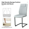 thumbnail image 6 of Modern Dining Chairs with PU Leather Padded Seat, Dining Living Room Chairs, Upholstered Chair with Metal Legs Design for Kitchen, Living, Bedroom, Dining Room Side Chairs Set of 4(Light Gray+PU ), 6 of 9
