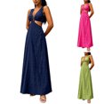 thumbnail image 1 of Sentmoon Robe d'Invitée de Mariage d'Été Robes de Cocktail pour Femmes 2026 Couleur Unie Sans Manches Col en V Dos Nu Coupe Régulière Robe de Travail pour Fête à la Piscine et à la Plage S-TG, 1 of 8