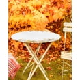 thumbnail image 5 of Round Fitted Tablecloths with Elastic Edge Thanksgiving Watercolor Pumpkin Oil-Proof Waterproof Wipeable Table Cover for Kitchen Dining Party Decor Autumn Leaf on Top Table Clothes,36" - 44", 5 of 6