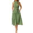 thumbnail image 2 of INSPIRE CHIC Women's Summer Leopard Print Maxi Dress Halter Neck Tiered A-Line Flowy Cocktail Dresses S Green, 2 of 5