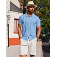 thumbnail image 5 of COOFANDY Mens Knit Shirt Short Sleeve Button Down Shirts Casual Summer Beach Vintage Polo Shirts, 5 of 7