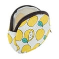 thumbnail image 2 of Ofertas Únicas 1 Pc Monedero Cartera Portátil con Cremallera Redonda Monedero de Limón Amarillo Brillante Blanco, 2 of 5
