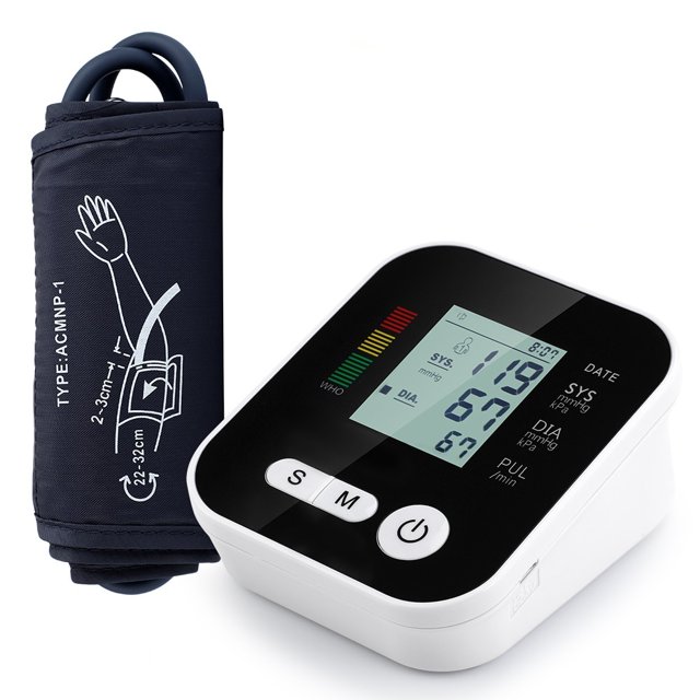 Monitor de presión arterial portátil para el hogar, esfigmomanómetro tipo banda de brazo, Mini medidor electrónico Digital de presión arterial, tonómetro