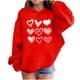 thumbnail image 1 of Sudadera con capucha y estampado de corazón de San Valentín, sudadera de manga larga para niños y niñas, chaqueta para niñas de talla mediana y grande., 1 of 7
