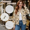 thumbnail image 6 of Xixirimido Womens Bomber Jacket Cropped Zip Up Varsity Jacket Loose Fit Casual Coat Lightweight Fall Winter Outwear With Pockets, Roosters Sunflower, Medium, 6 of 7