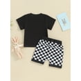 thumbnail image 5 of Musuos Baby Boys Shorts Set, 6 12 18 24M 3T Short Sleeve Crew Neck T-shirt with Plaid Shorts Summer Outfit, 5 of 10