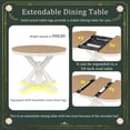 thumbnail image 5 of Retro 5-Piece Wooden Dining Table Set, Extendable Table with Butterfly Leaf & X-shaped Base and 4 Dining Chairs with Back Flared Legs & Button Tufting, Furniture Set for Kitchen Dining Room, Oak, 5 of 7