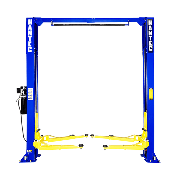 Rampa Hidráulica Automotriz 10,500 Lbs 220V HANTEC Elevador de Autos Profesional Uso Rudo Taller Mecánico Color Azul