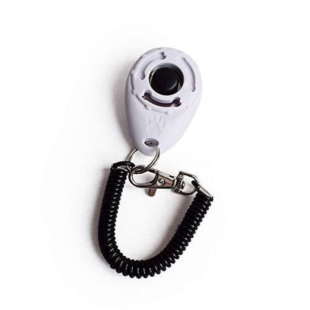Refuerzo positivo constante para cachorros, corrige comportamientos no deseados, clicker de entrenamiento de mascotas para perros, gatos, cachorros, pájaros, caballos, paquete de 2 (blanco +