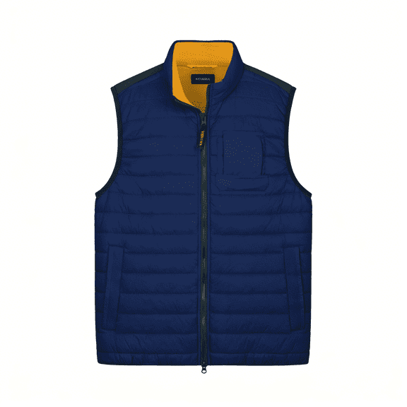 Krumba Men Quilted Puffer Vest Lightweight Sleeveless Zip Up Jackets for Winter Casual Navy Size XL