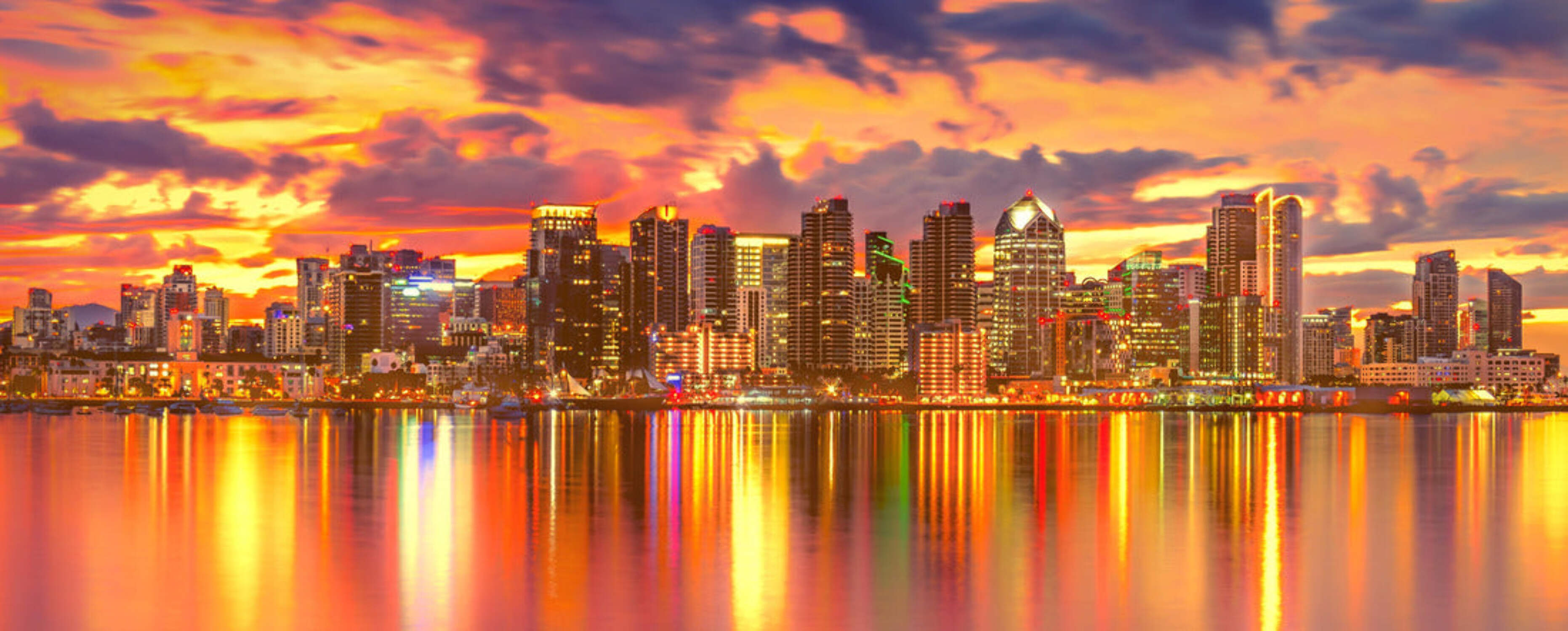 Noah Jigsaw Puzzle San Diego Skyline Sunset Bay panorama 2000 pieces