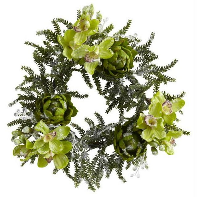 22” Couronne de Cymbidium et Artichaut Glacés