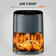 EDX Air Fryer,6 Qt Compact & Large with 400F for Crispy, Electric Multifunctional Cooker with Digital LED, Grey