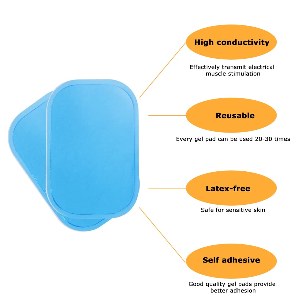 40 Patchs Gel De Rechange Pour Électrostimulateur EMS - Hydrogel Confortable - Pour Musculation, Abdominaux, Rééducation - 9
