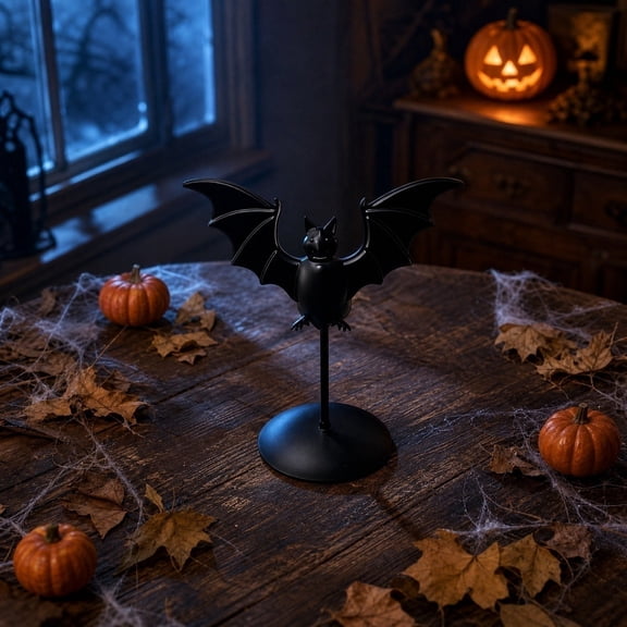 Halloween Candle Holders Bat Candle Metal Candlestick Holders Decorations Vintage Tealight Candle Holders for Halloween Party Supplies, 7.87" Tall
