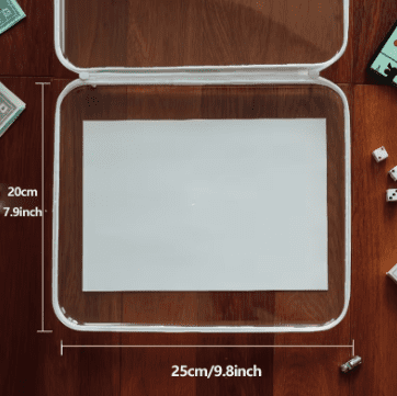 3 Transparent Hard Shell Storage Boxes with Zipper Closure-durable Plastic Board Game Finishing Box, Suitable for Games, Puzzles, Magazines,