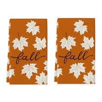 Fall Kitchen Towels 16x24 inch, Orange Buffalo Plaid Decorative Dish Towels,Autumn Checked Thanksgiving Harvest Decor Hand Towels Dishcloth for Home Kitchen Dining