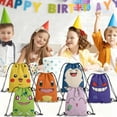 thumbnail image 3 of 12 Pcs Cartoon Print Drawstring Backpack, Lightweight Sports Sackpack for Daily Use, Travel, and Birthday Party Decorations 27x34cm, 3 of 5