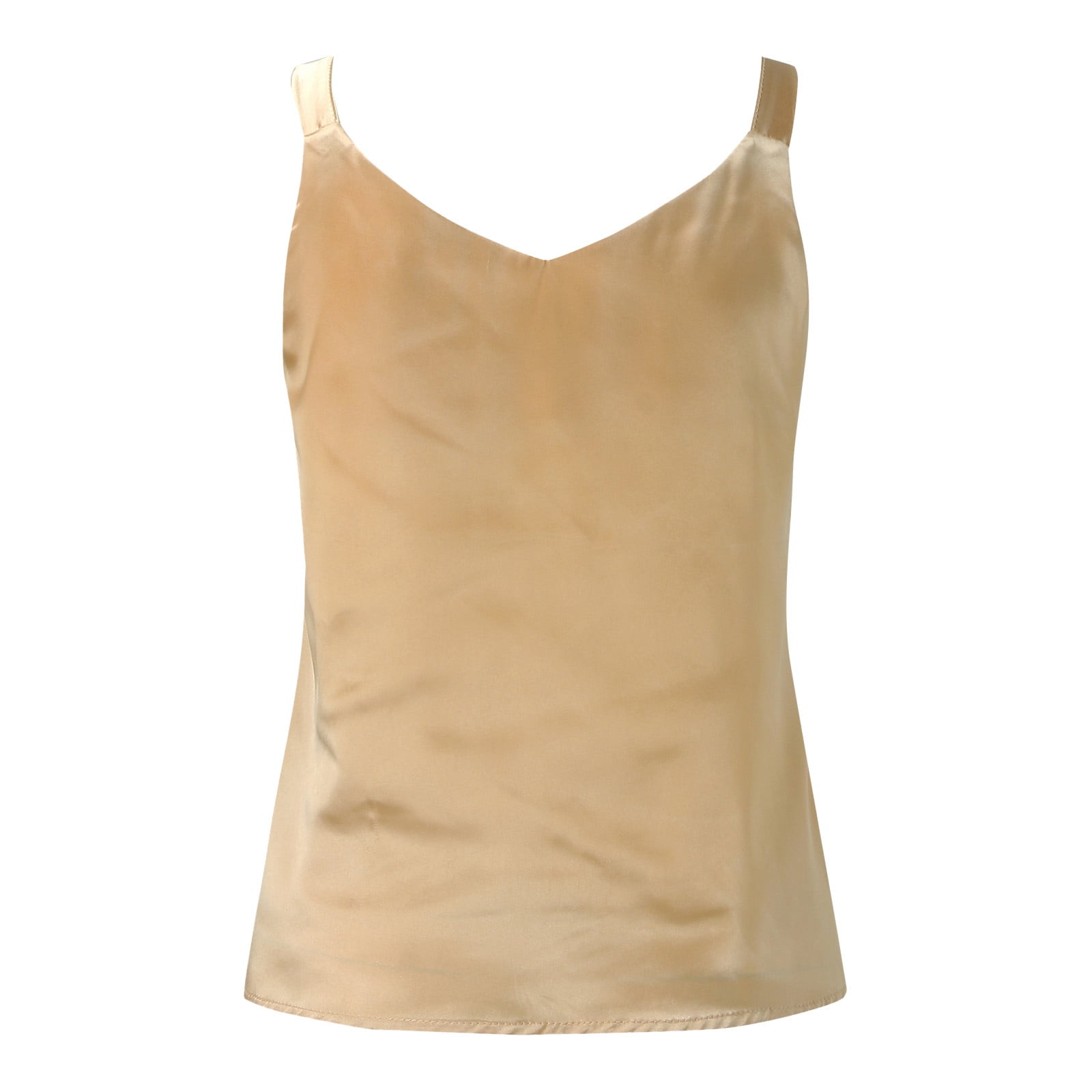 gold satin tank top