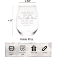 thumbnail image 5 of C&M Personal Gifts 17 oz A Wise Woman Once Said "I'm Outta Here" And She Lived Happily Ever After Stemless Wine Glass - Retirement Gift, 5 of 5